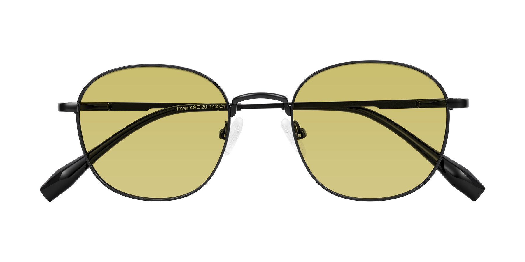 Folded Front of Inver in Black with Medium Champagne Tinted Lenses