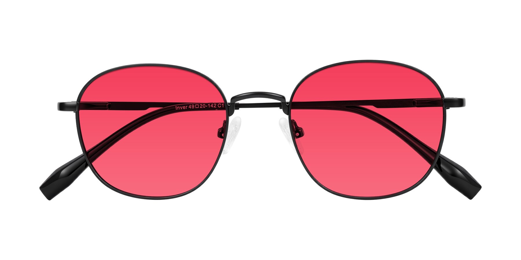 Folded Front of Inver in Black with Red Tinted Lenses