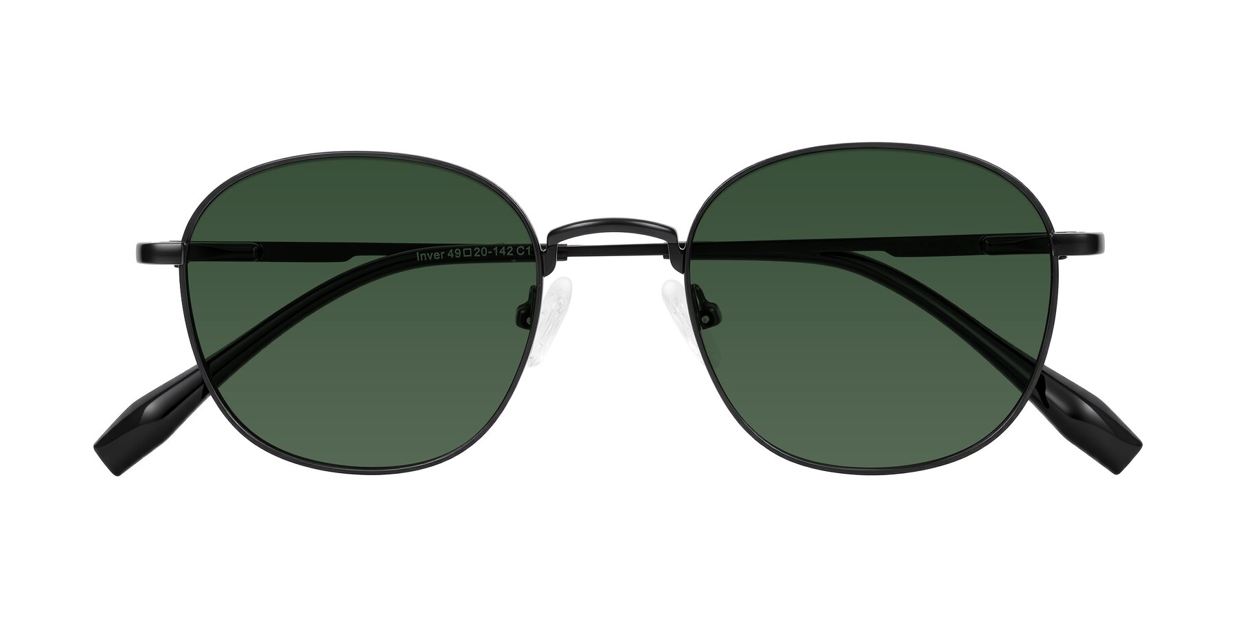 Folded Front of Inver in Black with Green Tinted Lenses