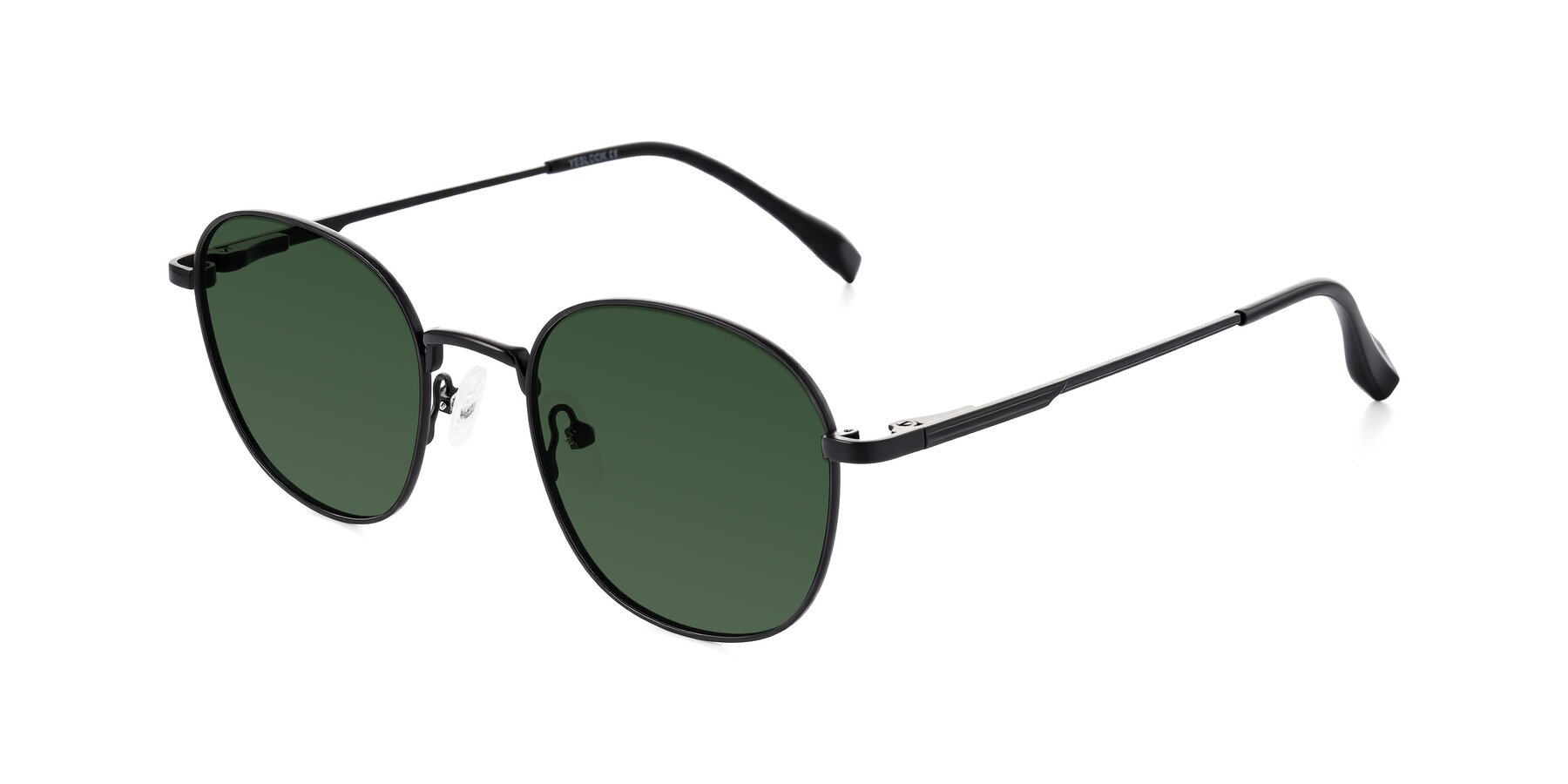 Angle of Inver in Black with Green Tinted Lenses