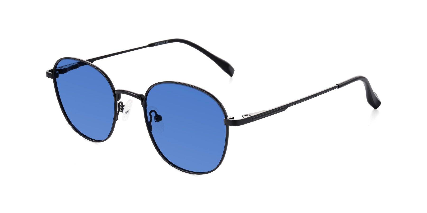 Angle of Inver in Black with Blue Tinted Lenses