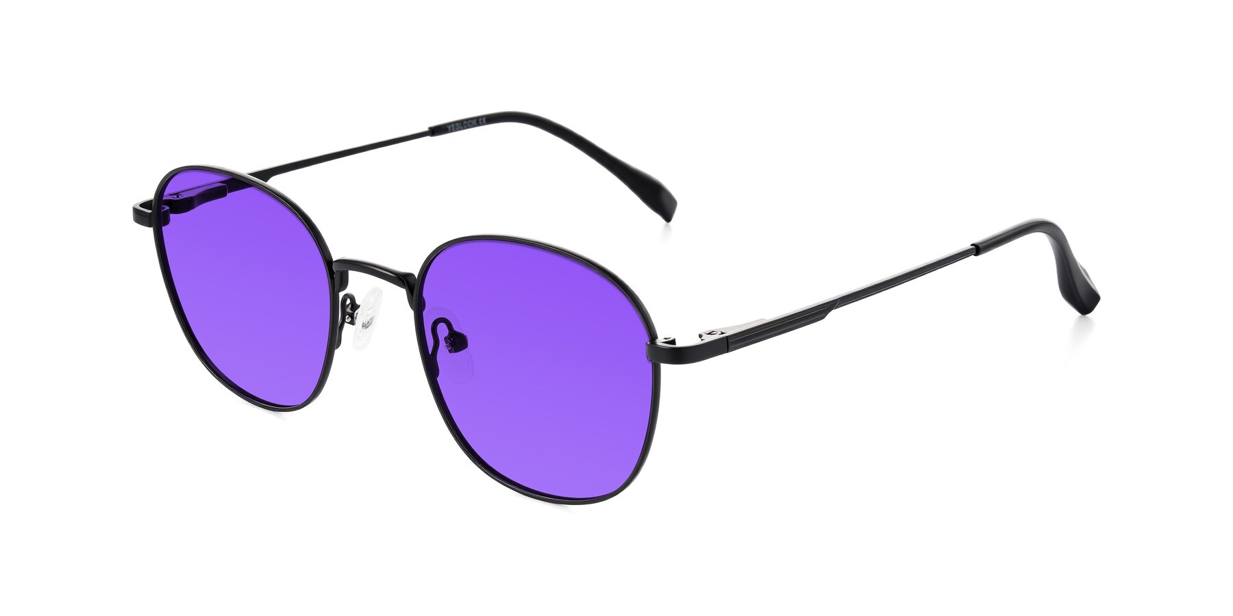 Angle of Inver in Black with Purple Tinted Lenses