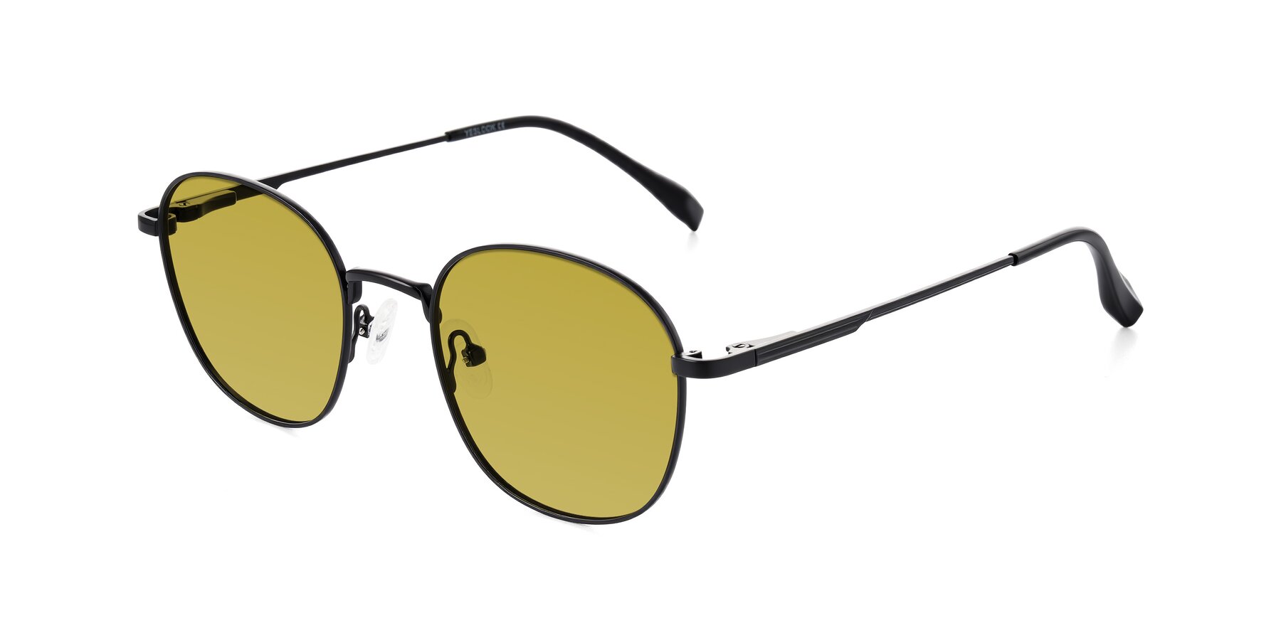 Angle of Inver in Black with Champagne Tinted Lenses