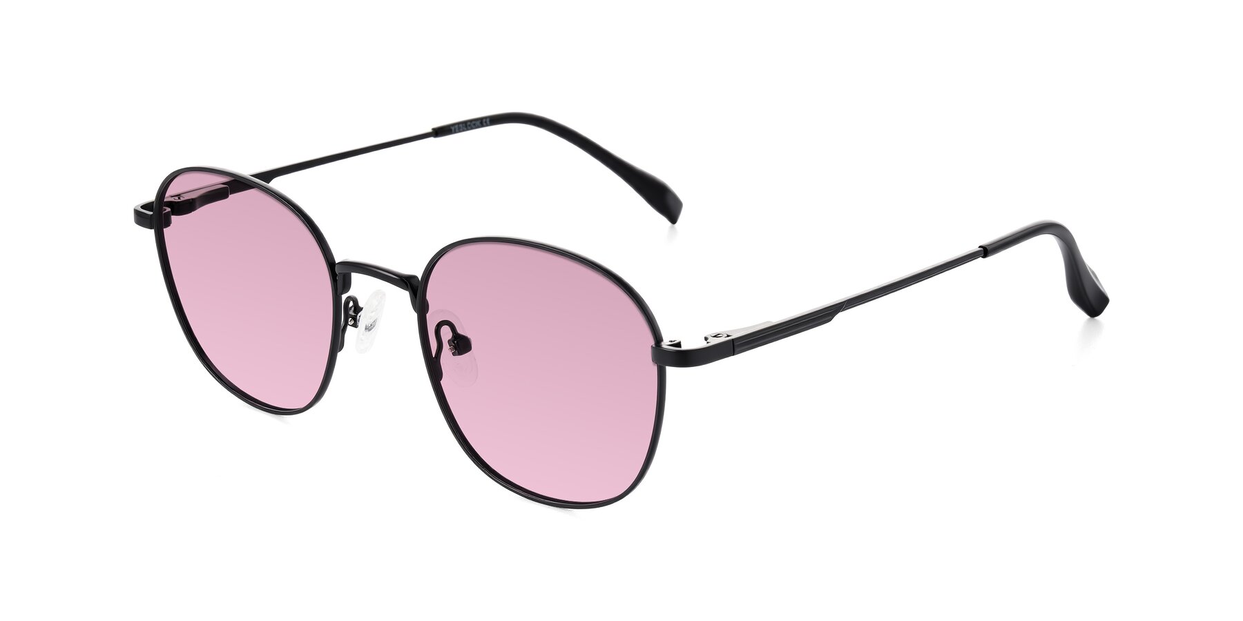 Angle of Inver in Black with Light Wine Tinted Lenses