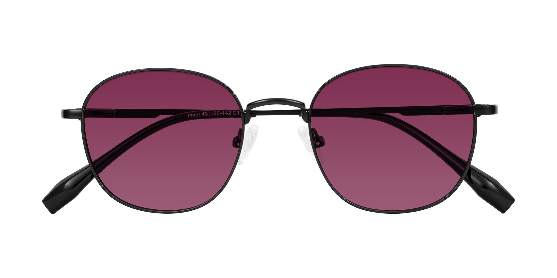 Folded Front of Inver in Black with Wine Tinted Lenses