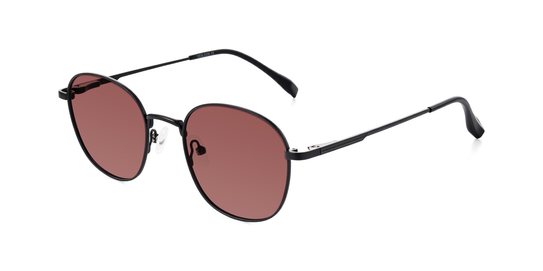 Angle of Inver in Black with Garnet Tinted Lenses