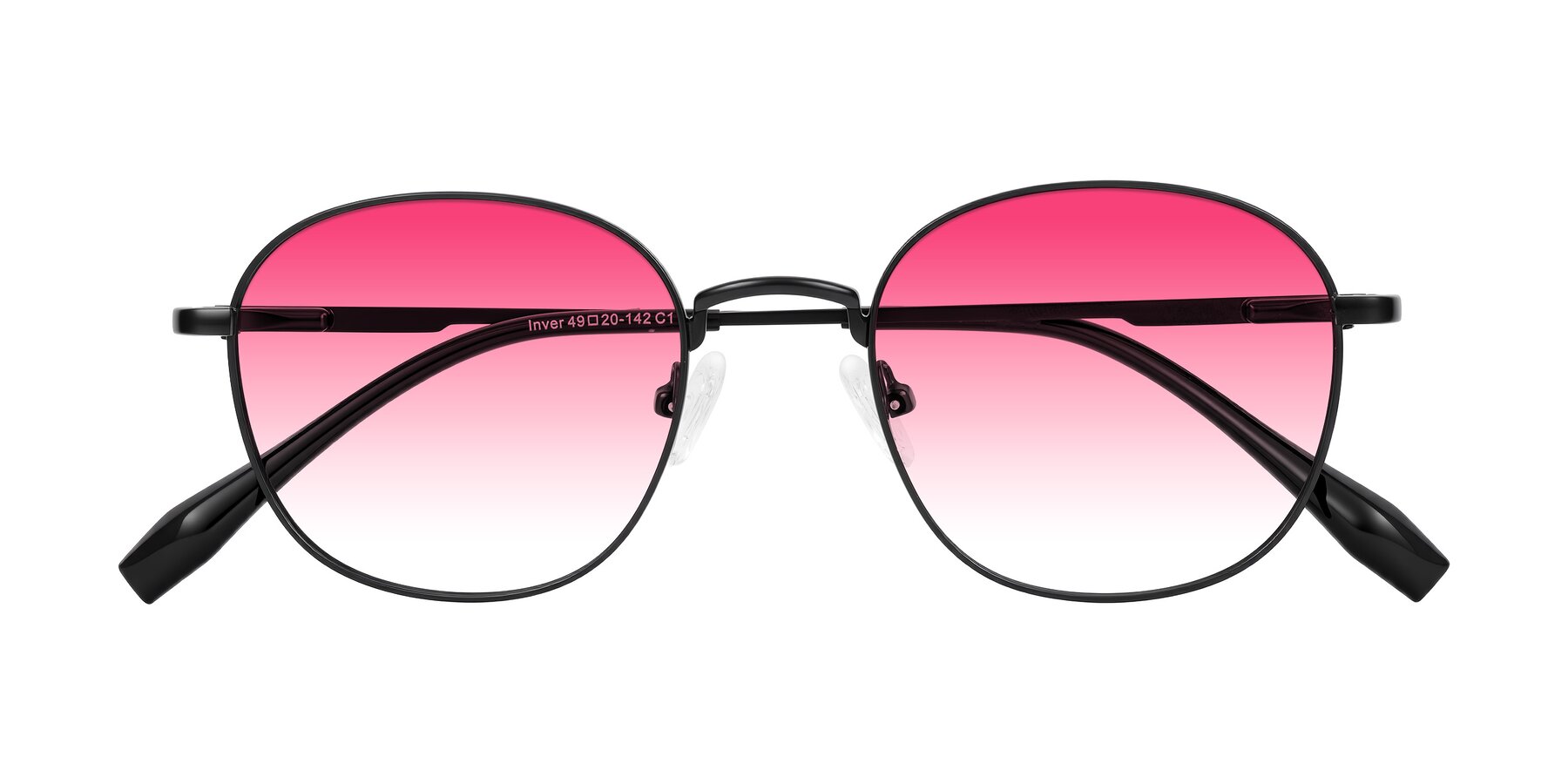 Folded Front of Inver in Black with Pink Gradient Lenses