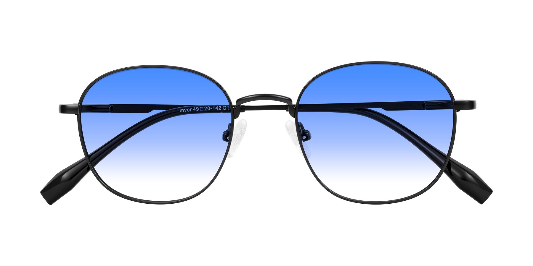 Folded Front of Inver in Black with Blue Gradient Lenses