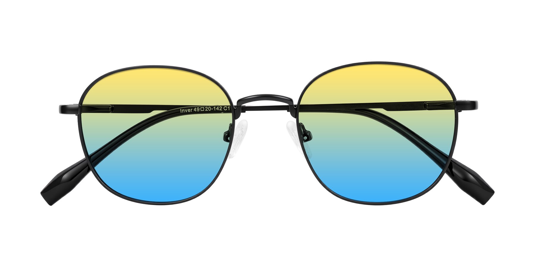Folded Front of Inver in Black with Yellow / Blue Gradient Lenses
