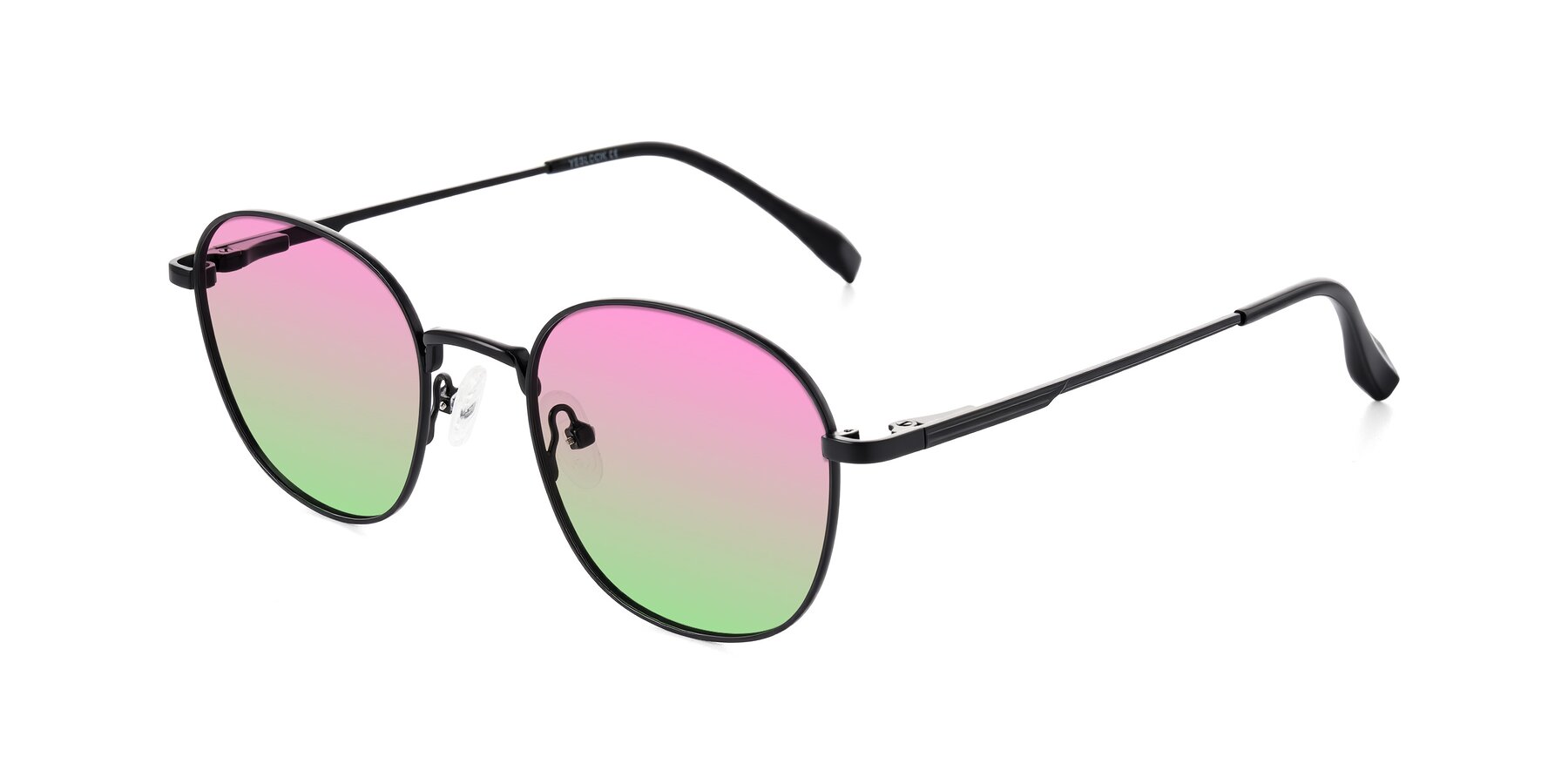 Angle of Inver in Black with Pink / Green Gradient Lenses