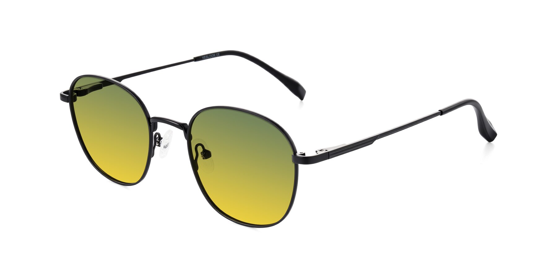 Angle of Inver in Black with Green / Yellow Gradient Lenses