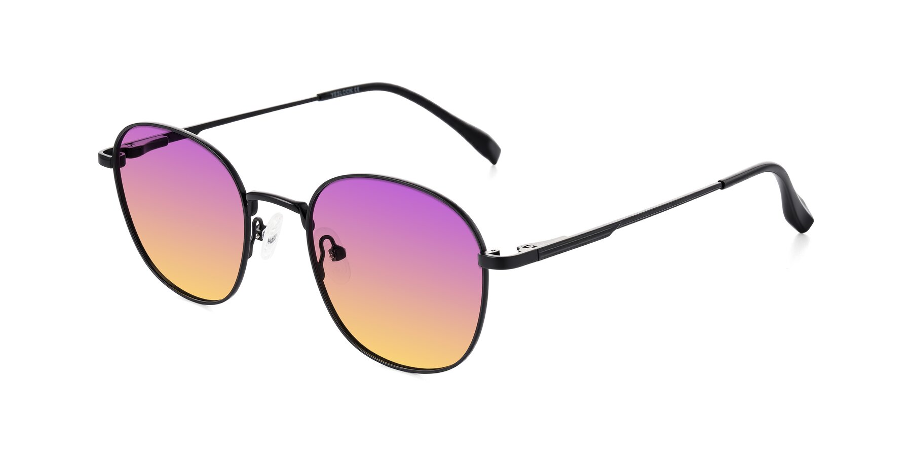 Angle of Inver in Black with Purple / Yellow Gradient Lenses