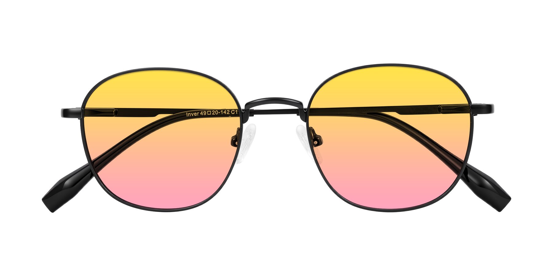 Folded Front of Inver in Black with Yellow / Pink Gradient Lenses