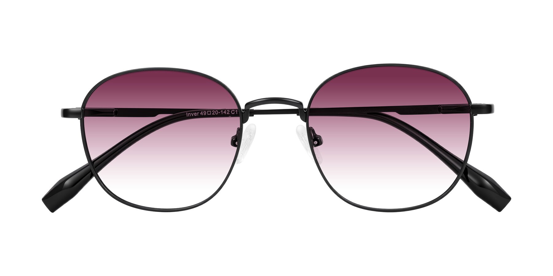 Folded Front of Inver in Black with Wine Gradient Lenses