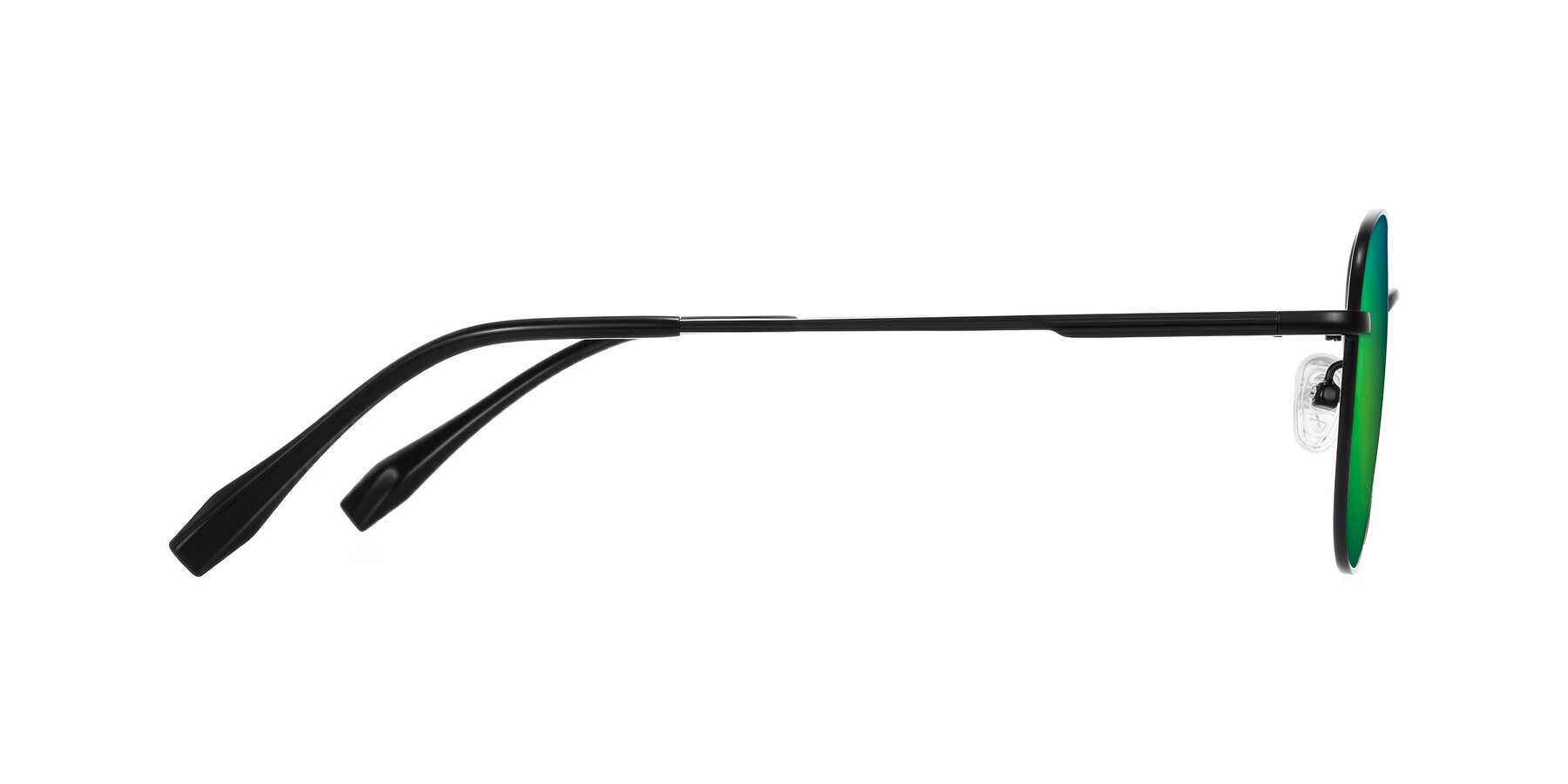 Side of Inver in Black with Green Mirrored Lenses