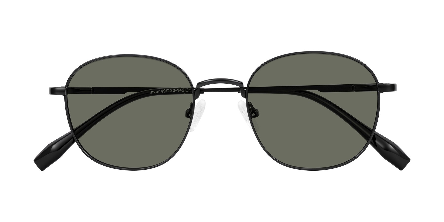 Folded Front of Inver in Black with Gray Polarized Lenses