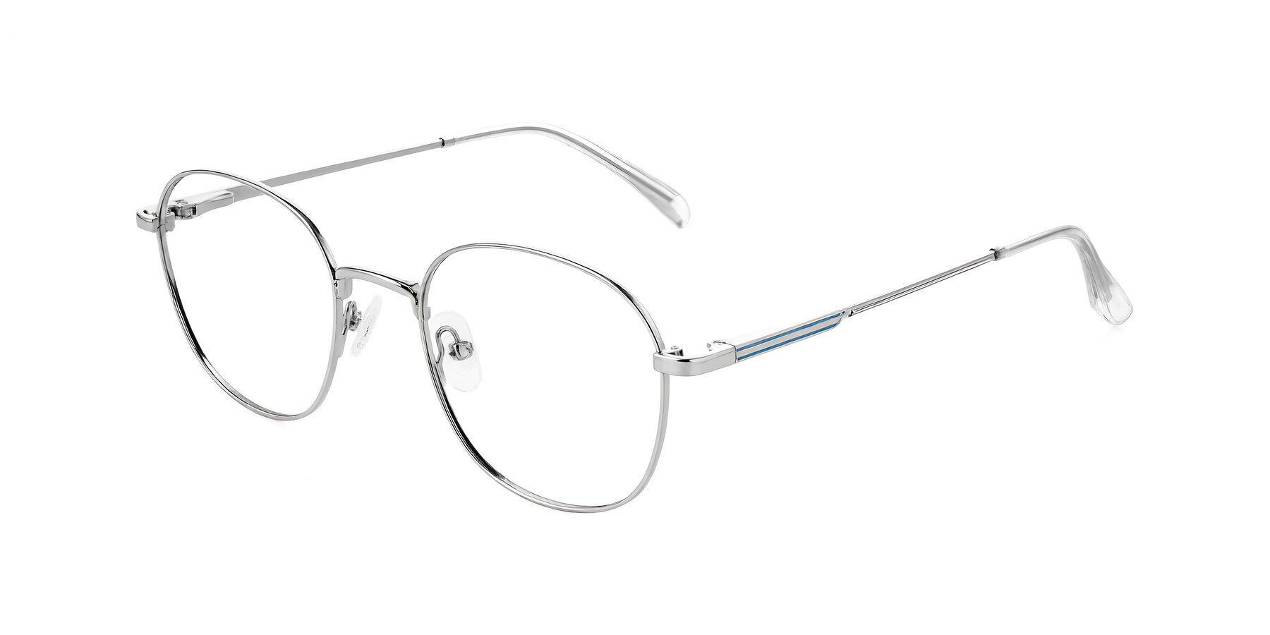 Angle of Inver in Silver with Clear Eyeglass Lenses