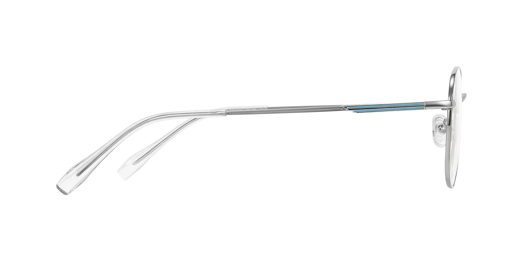 Side of Inver in Silver with Clear Eyeglass Lenses