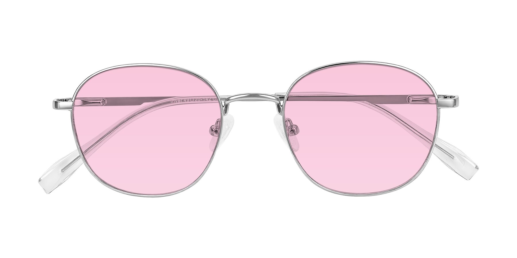 Folded Front of Inver in Silver with Light Pink Tinted Lenses