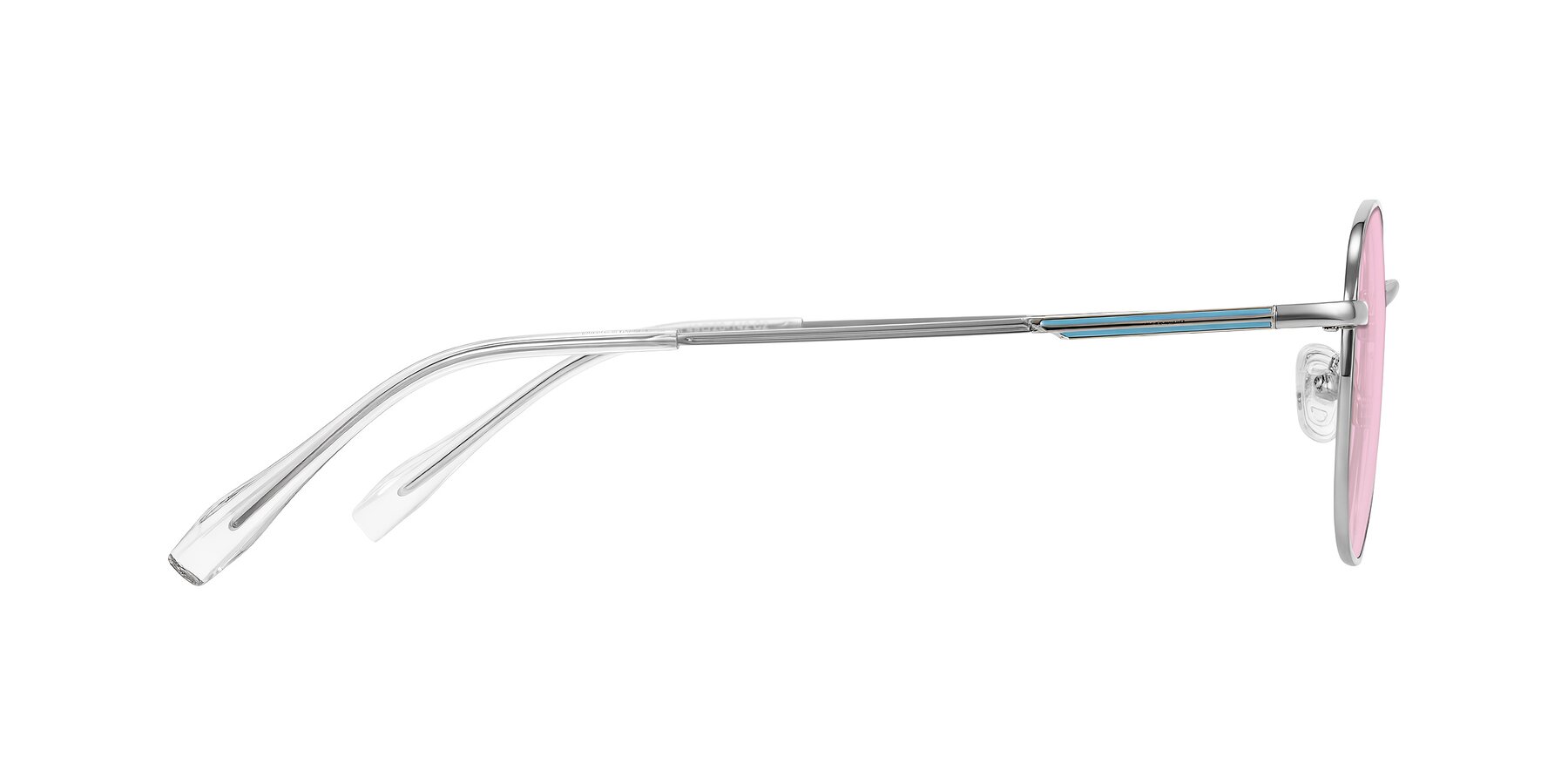 Side of Inver in Silver with Light Pink Tinted Lenses
