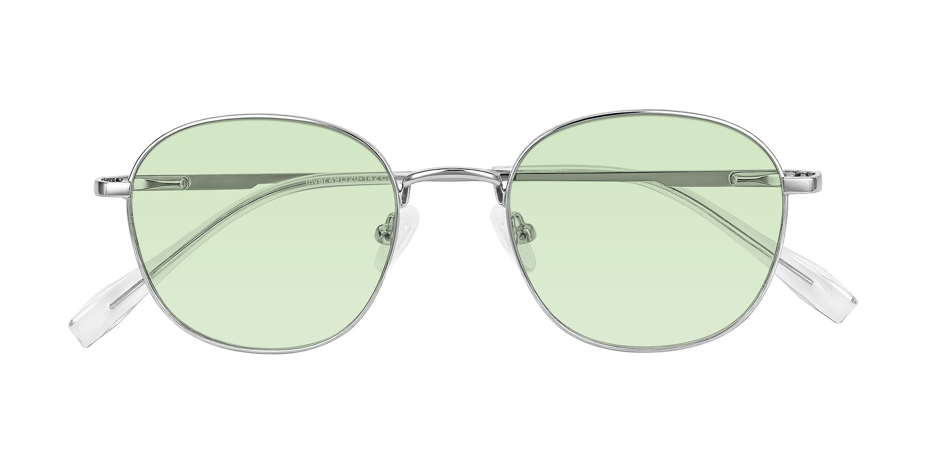 Folded Front of Inver in Silver with Light Green Tinted Lenses
