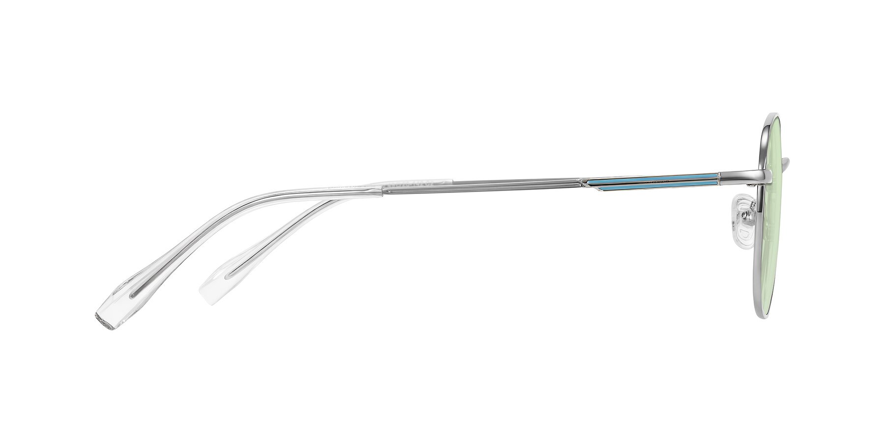 Side of Inver in Silver with Light Green Tinted Lenses