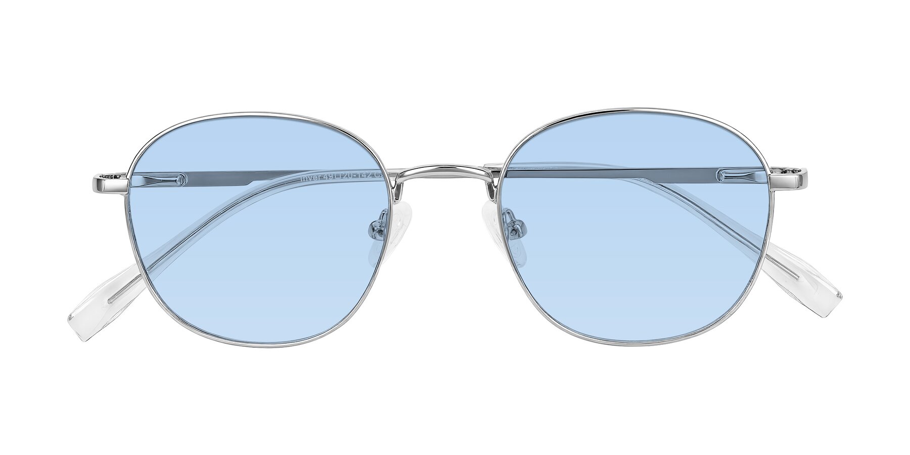 Folded Front of Inver in Silver with Light Blue Tinted Lenses