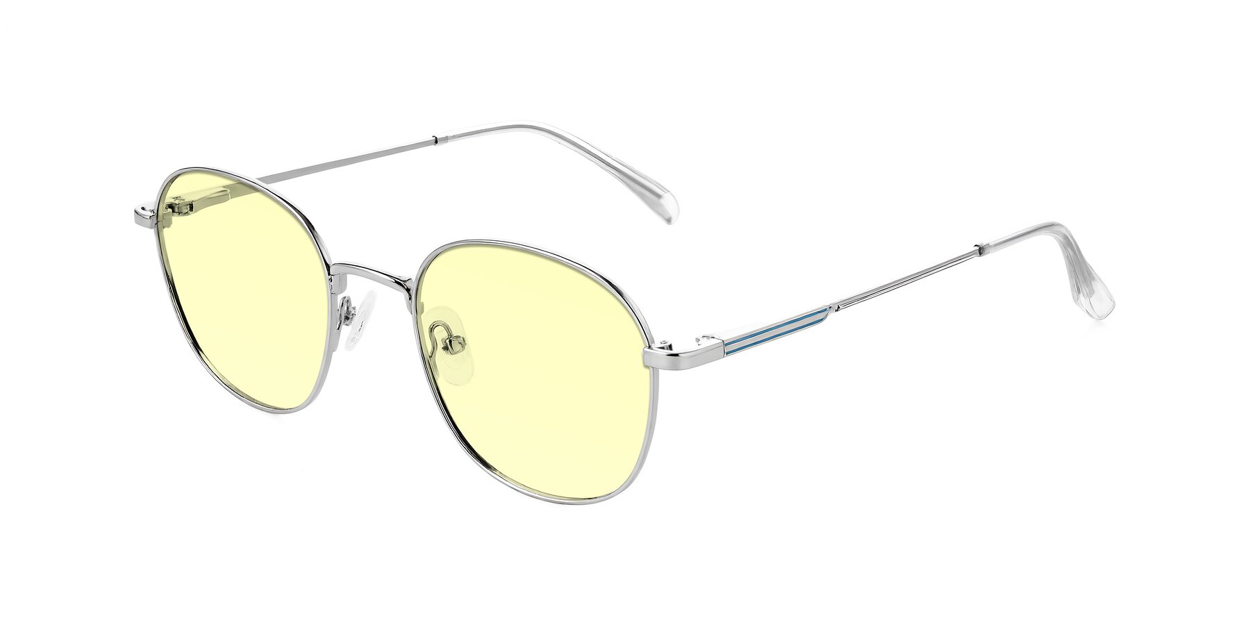 Angle of Inver in Silver with Light Yellow Tinted Lenses