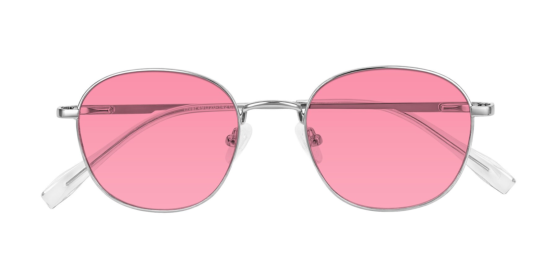 Folded Front of Inver in Silver with Pink Tinted Lenses