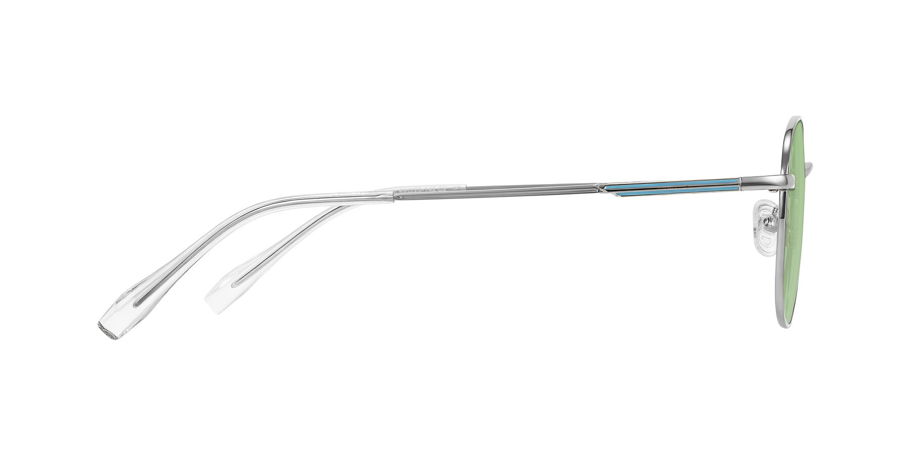 Side of Inver in Silver with Medium Green Tinted Lenses