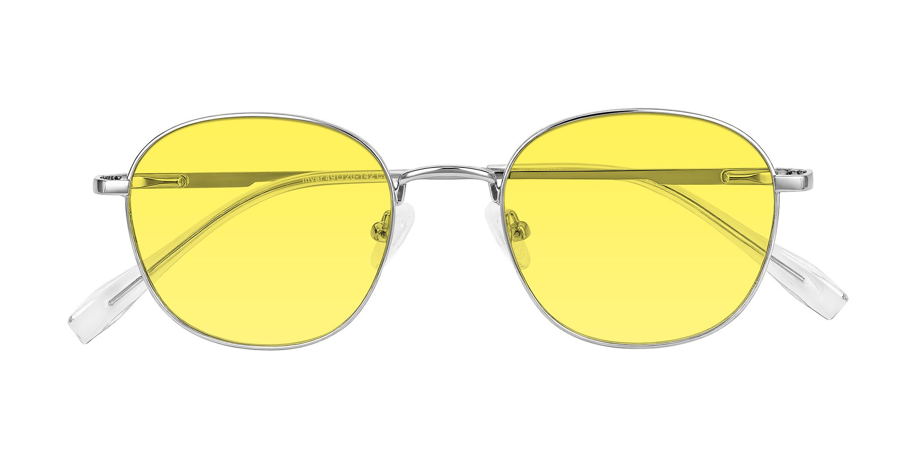 Folded Front of Inver in Silver with Medium Yellow Tinted Lenses