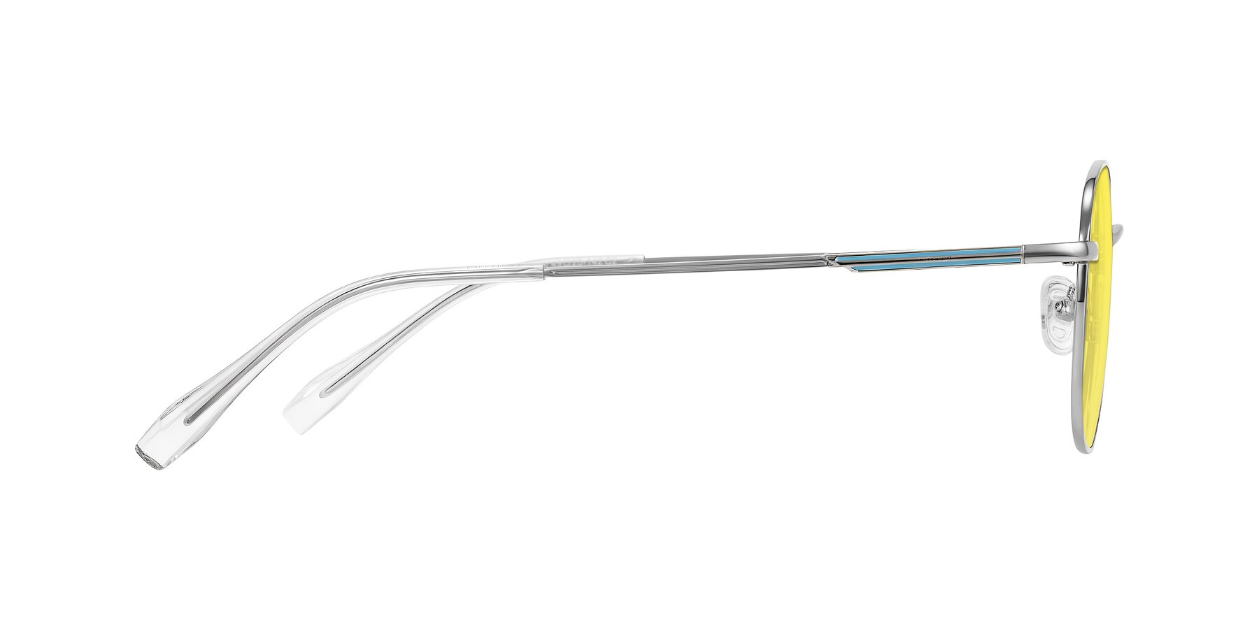 Side of Inver in Silver with Medium Yellow Tinted Lenses
