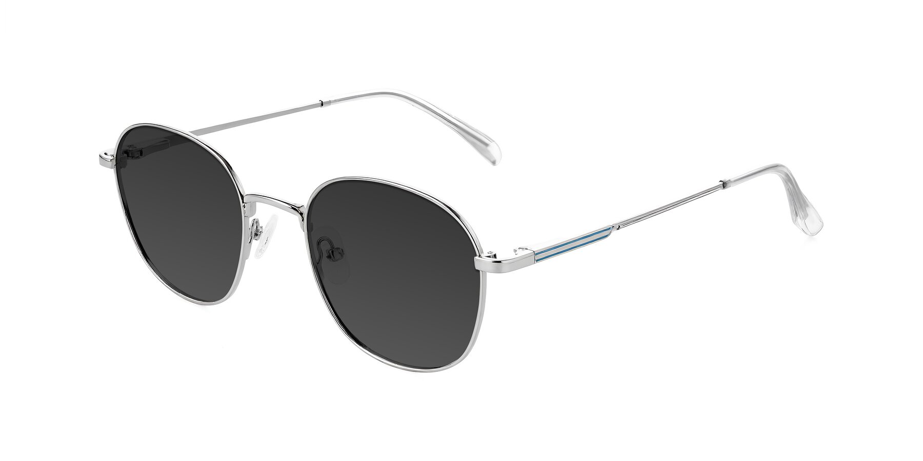 Angle of Inver in Silver with Gray Tinted Lenses