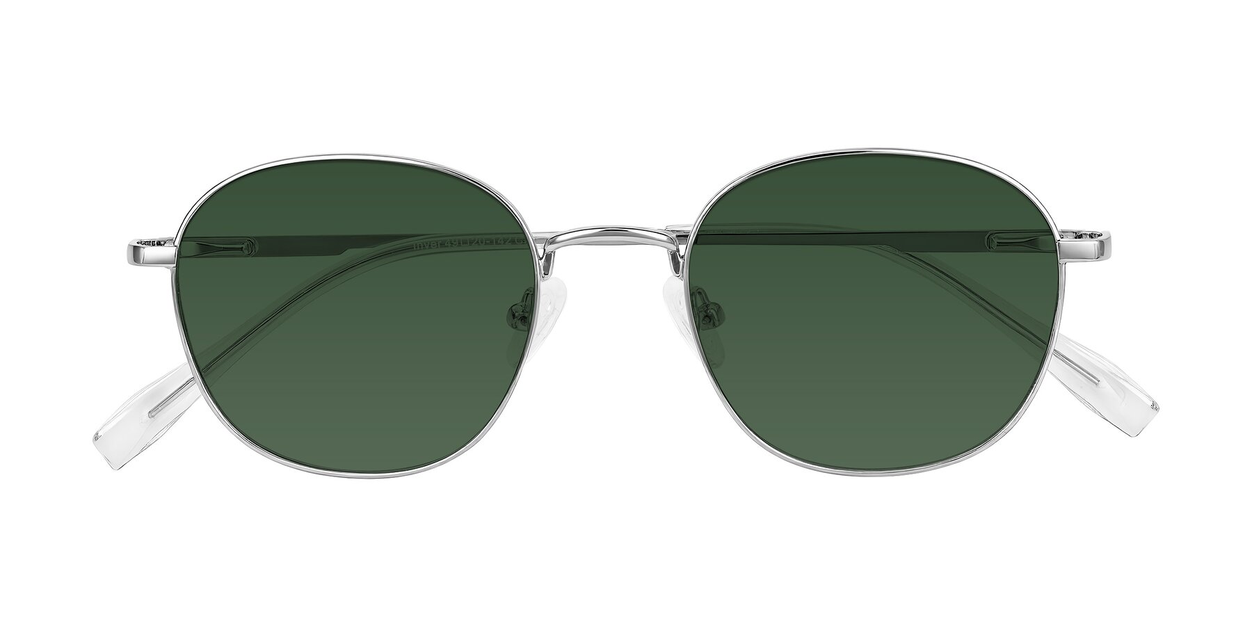 Folded Front of Inver in Silver with Green Tinted Lenses