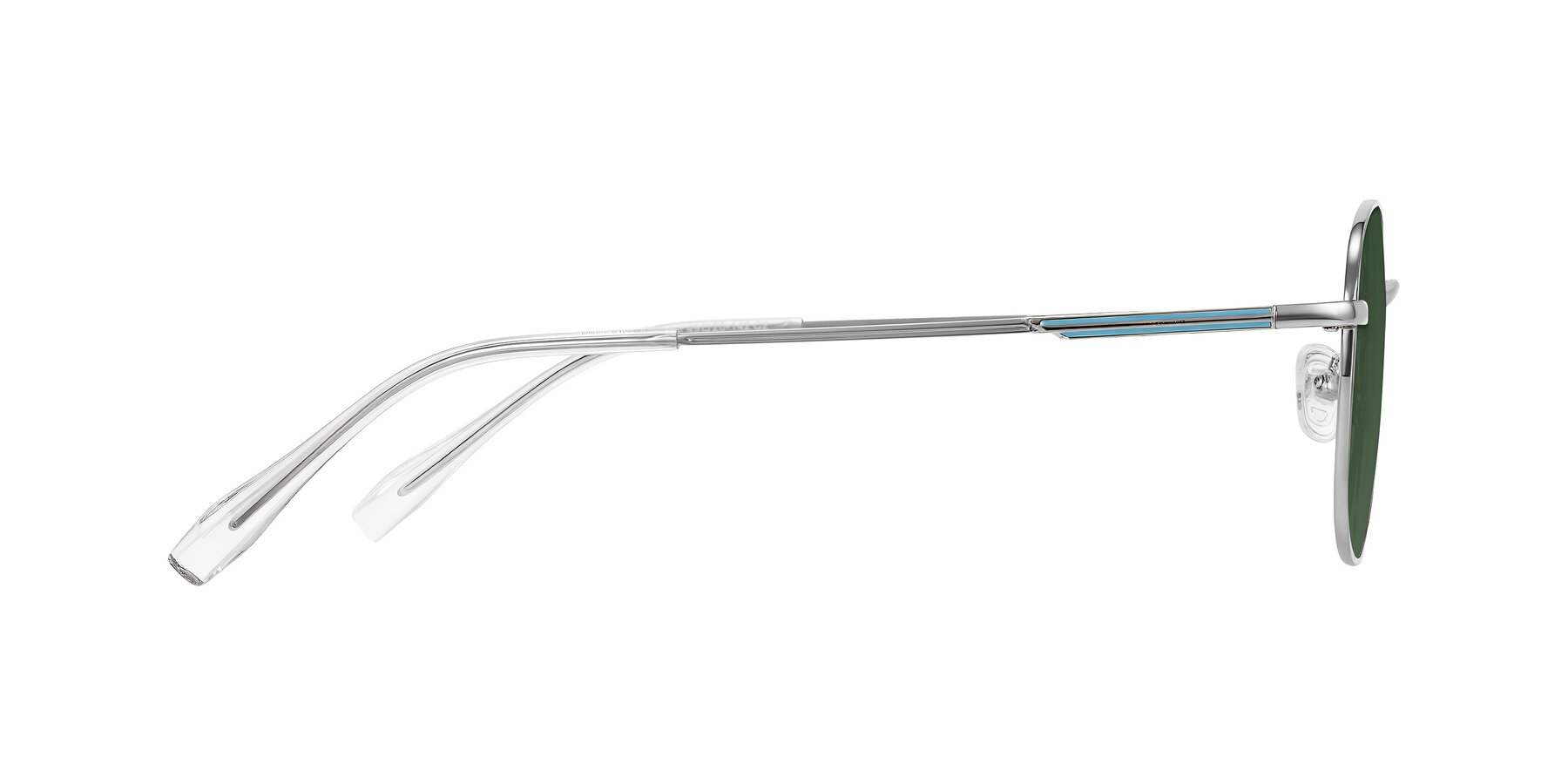 Side of Inver in Silver with Green Tinted Lenses