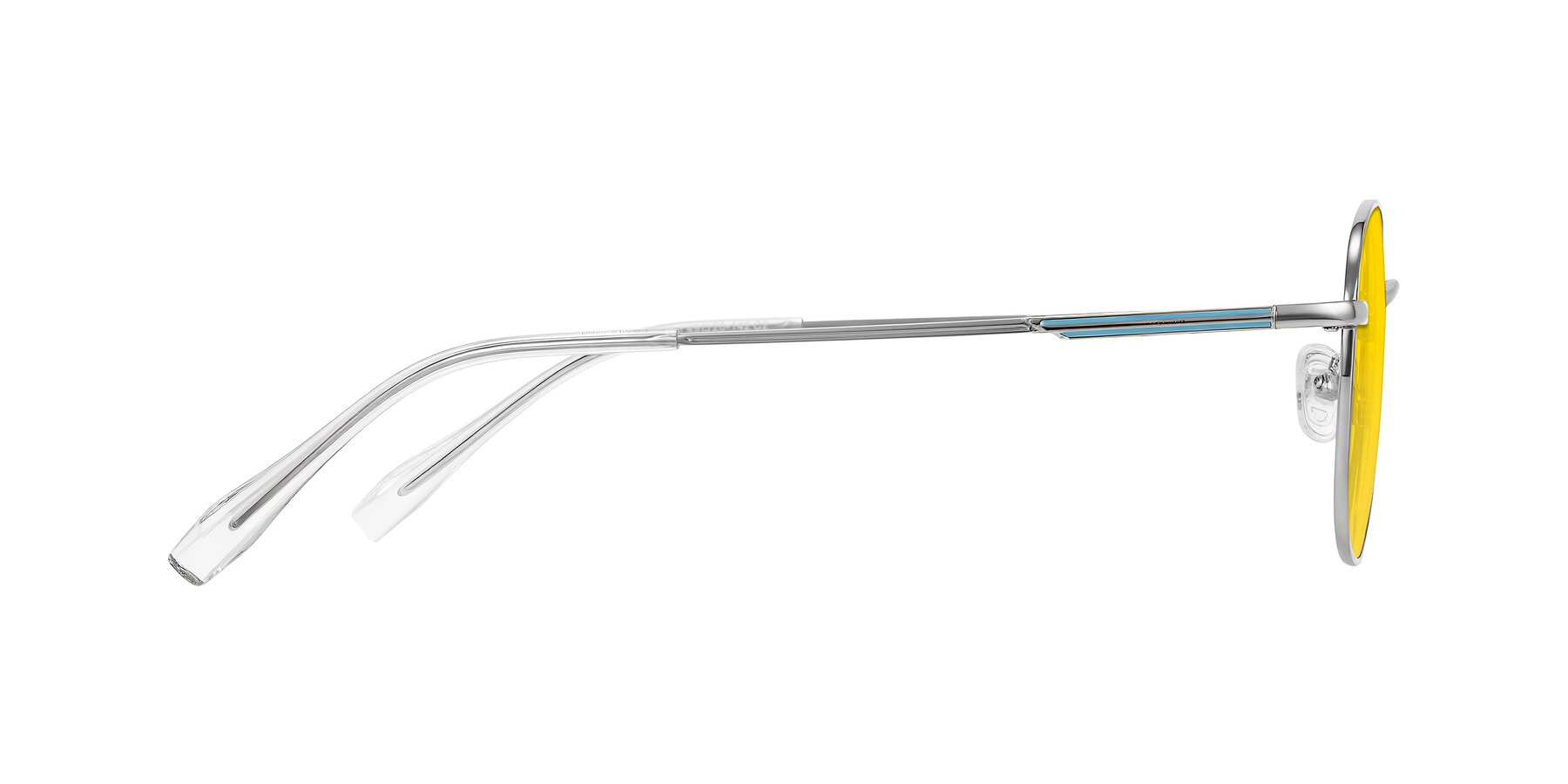 Side of Inver in Silver with Yellow Tinted Lenses
