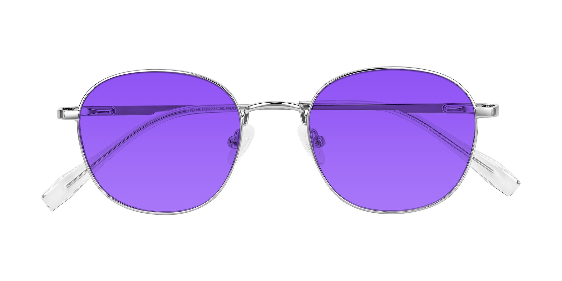 Folded Front of Inver in Silver with Purple Tinted Lenses