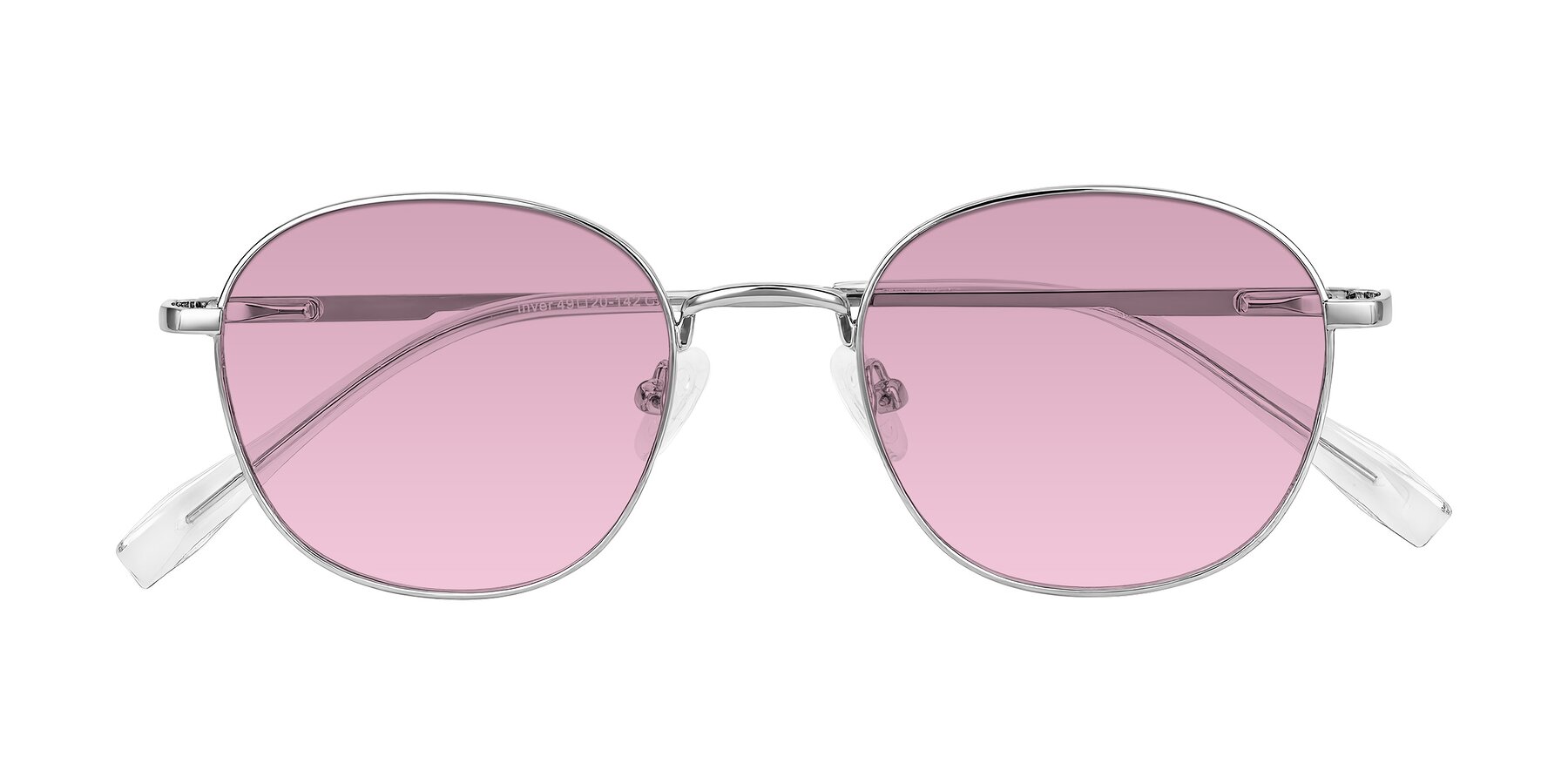 Folded Front of Inver in Silver with Light Wine Tinted Lenses