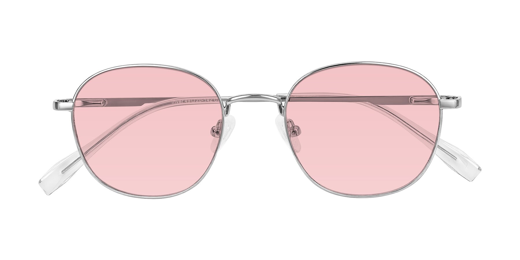 Folded Front of Inver in Silver with Light Garnet Tinted Lenses