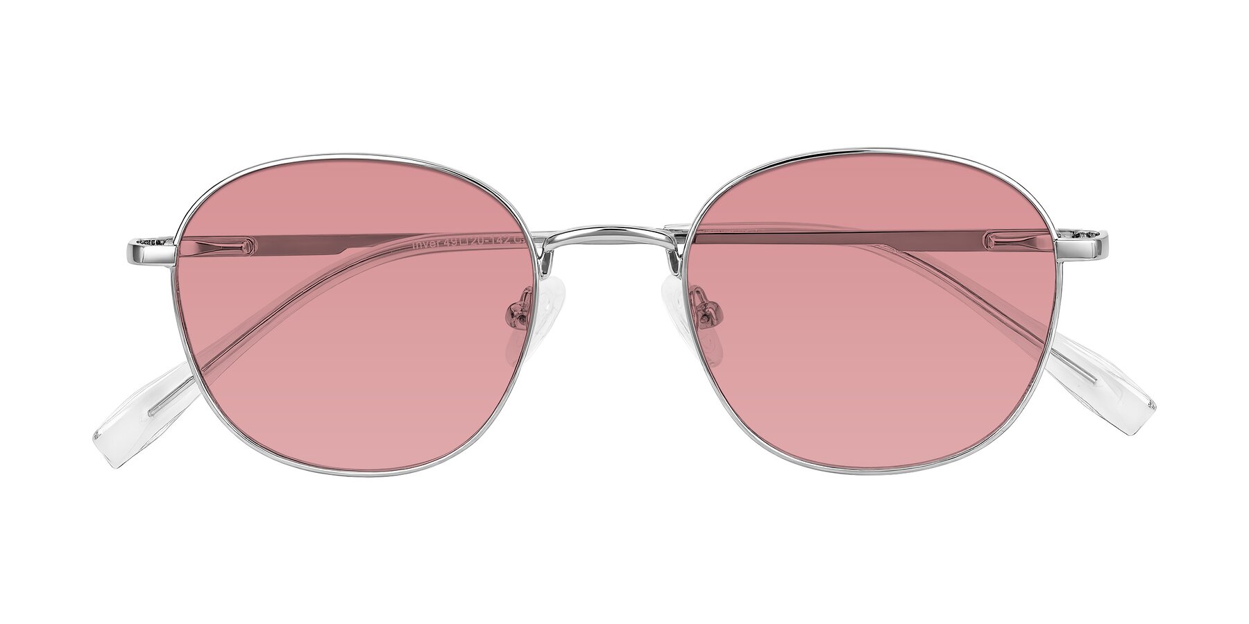 Folded Front of Inver in Silver with Medium Garnet Tinted Lenses