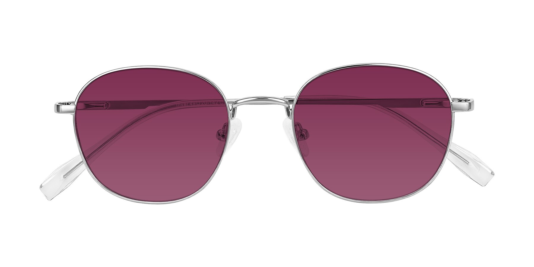 Folded Front of Inver in Silver with Wine Tinted Lenses
