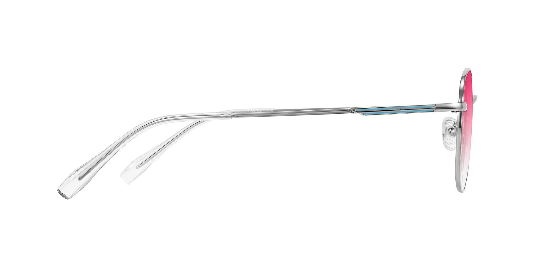 Side of Inver in Silver with Pink Gradient Lenses