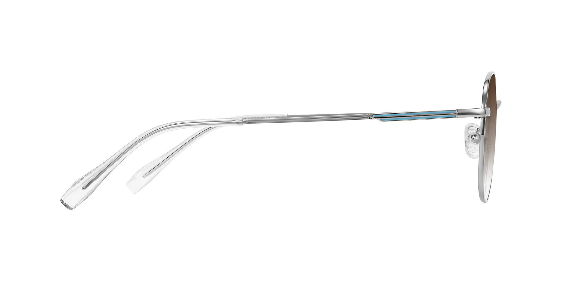 Side of Inver in Silver with Brown Gradient Lenses