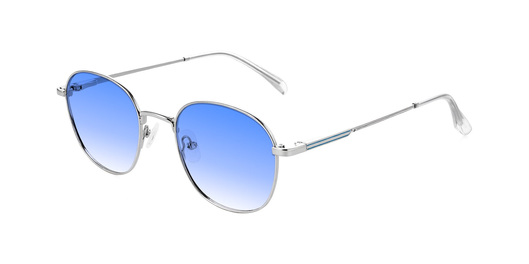 Angle of Inver in Silver with Blue Gradient Lenses