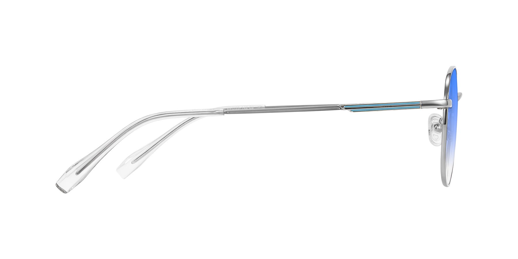 Side of Inver in Silver with Blue Gradient Lenses