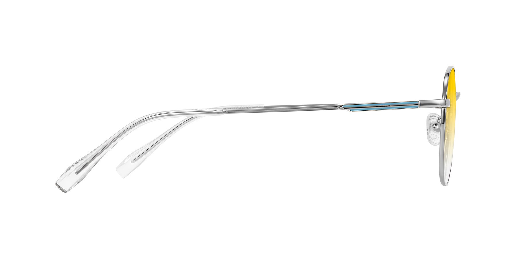 Side of Inver in Silver with Yellow Gradient Lenses