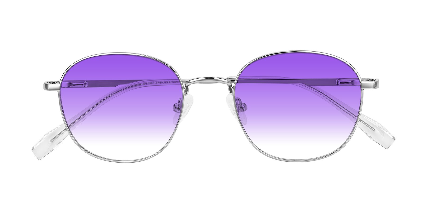 Folded Front of Inver in Silver with Purple Gradient Lenses