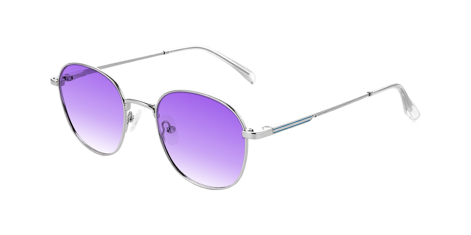 Angle of Inver in Silver with Purple Gradient Lenses