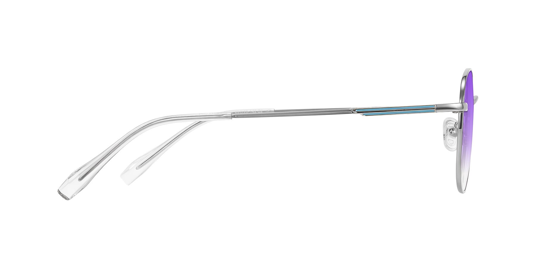 Side of Inver in Silver with Purple Gradient Lenses