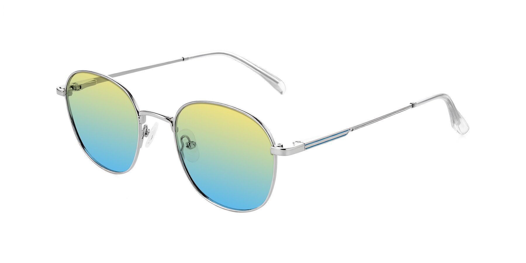 Angle of Inver in Silver with Yellow / Blue Gradient Lenses